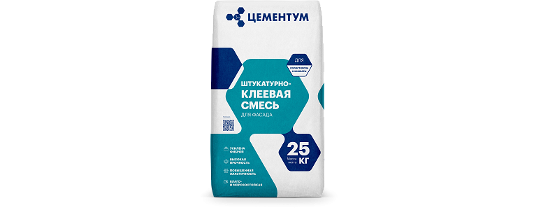 Штукатурно-клеевая смесь ЦЕМЕНТУМ для фасада (25кг. / 56шт. в пал.) Штукатурно-клеевая смесь ЦЕМЕНТУМ для фасада (25кг. / 56шт. в пал.)